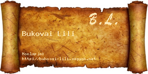 Bukovai Lili névjegykártya